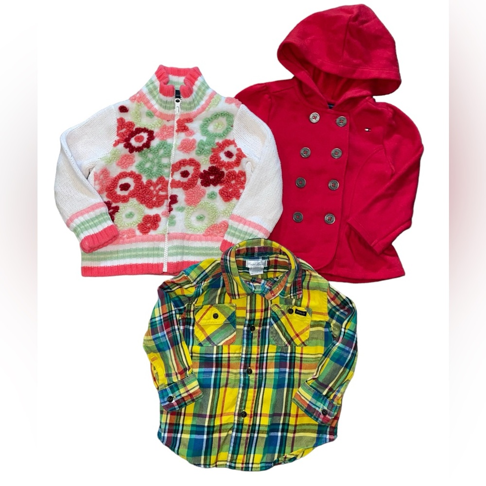 Lot Of 3 Girls 18 Months Clothes Ralph Lauren Tommy Hilfiger Childrens Place